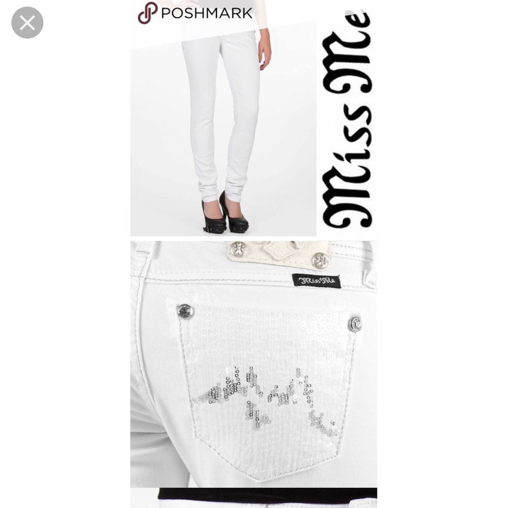 Miss Me White Skinny Jeans
